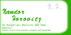 nandor horovitz business card